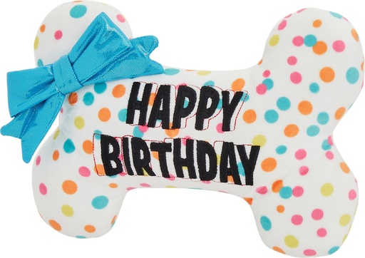 Frisco Birthday Reversible Plush Bone Squeaky Dog Toy