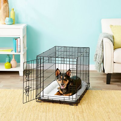 Frisco Fold &amp; Carry Single Door Collapsible Wire Dog Crate, 30 inch