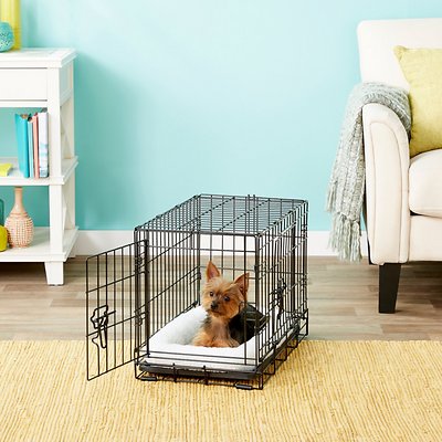 Frisco Fold &amp; Carry Double Door Collapsible Wire Dog Crate, 22 inch, XS
