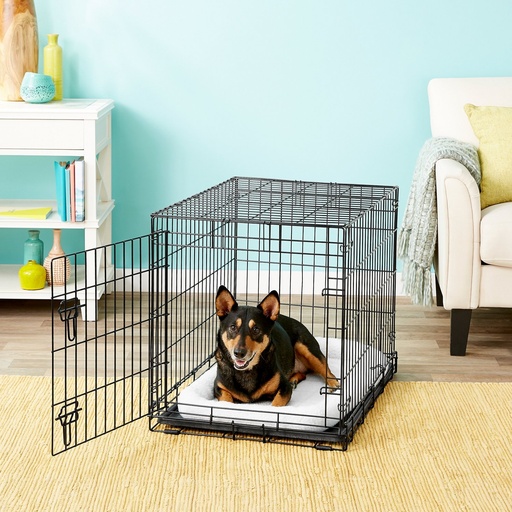 Frisco Heavy Duty Fold &amp; Carry Single Door Collapsible Wire Dog Crate 30 inch, Medium