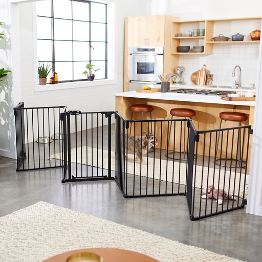 Frisco 8-Panel Configurable Gate and Playpen, Black