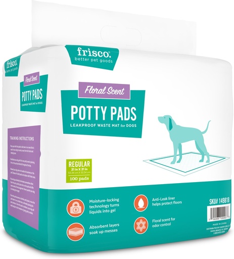 Frisco Floral Scented Dog Training Pads, 21 x 21-in, 100 count