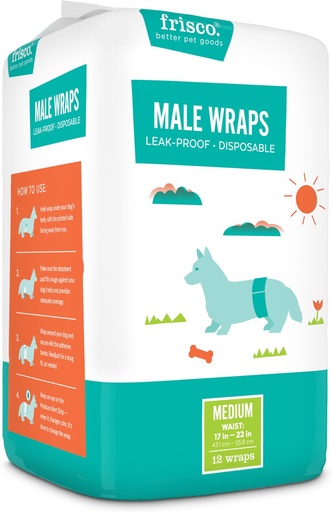 Frisco Male 12 Count Dog Wraps, Medium: 17 to 22-in waist