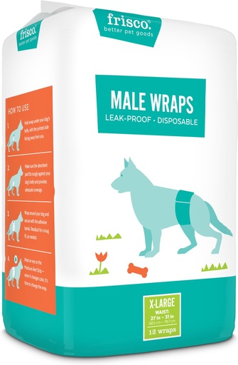 Frisco Male 12 Count Dog Wraps, X-Large: 27 to 31-in waist