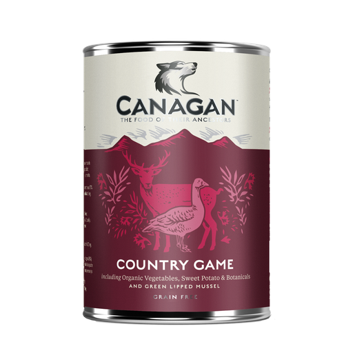 CANAGAN COUNTRY GAME GRAIN-FREE PUPPY AND ADULT CASE OF 6 WET CANNED DOG FOOD 400G