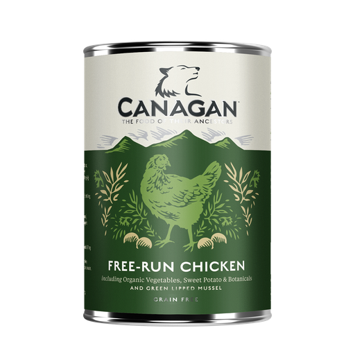 CANAGAN FREE-RUN CHICKEN GRAIN-FREE PUPPY AND ADULT CASE OF 6 WET CANNED DOG FOOD 400G