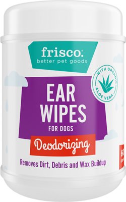 Frisco Deodorizing Ear Wipes with Aloe for Dogs &amp; Puppies, Wild Mint Scent