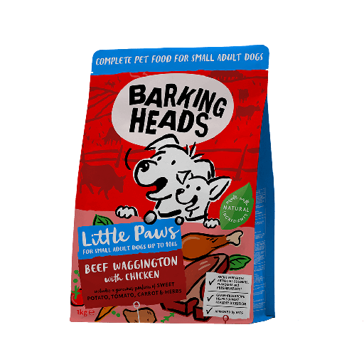 BARKING HEADS LITTLE PAWS - BEEF WAGGINGTON &amp; CHICKEN SMALL ADULT DRY DOG FOOD 1KG