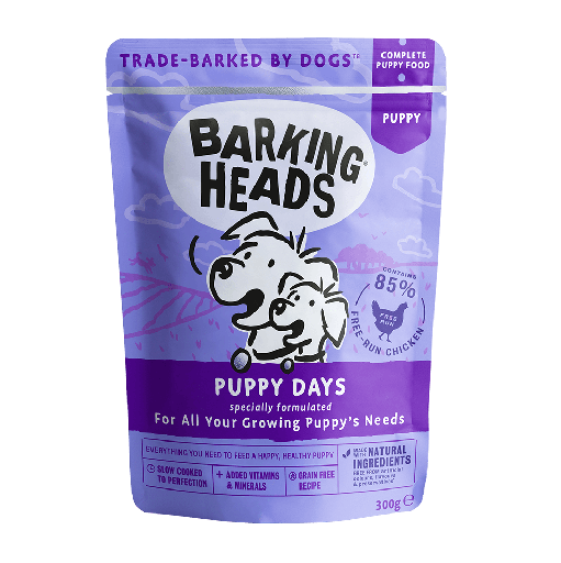 BARKING HEADS PUPPY DAYS PACK OF 10 PUPPY GRAIN-FREE WET DOG FOOD 300G