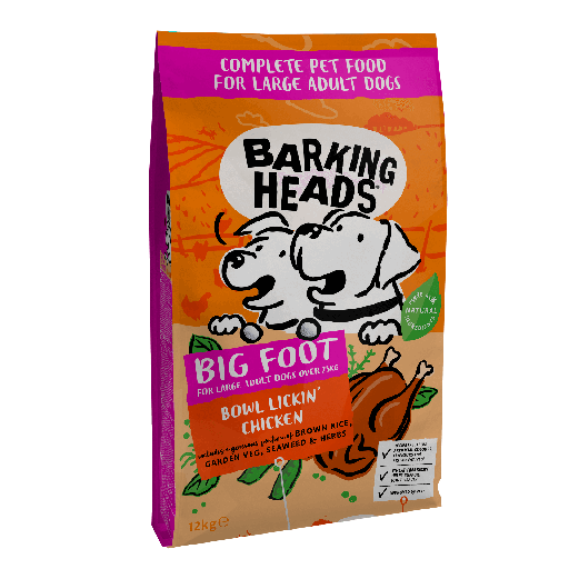 BARKING HEADS BIG FOOT - CHOP LICKIN' CHICKEN LARGE ADULT DRY DOG FOOD 12KG