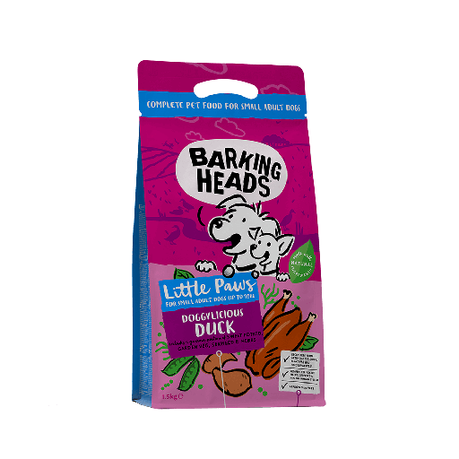 BARKING HEADS LITTLE PAWS - DOGGYLICIOUS DUCK SMALL ADULT DRY DOG FOOD 1.5KG