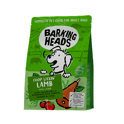 BARKING HEADS CHOP LICKIN LAMB - ADULT DRY DOG FOOD 1KG