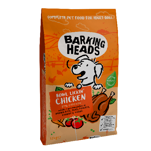 BARKING HEADS BOWL LICKIN' CHICKEN -ADULT DRY DOG FOOD 12KG