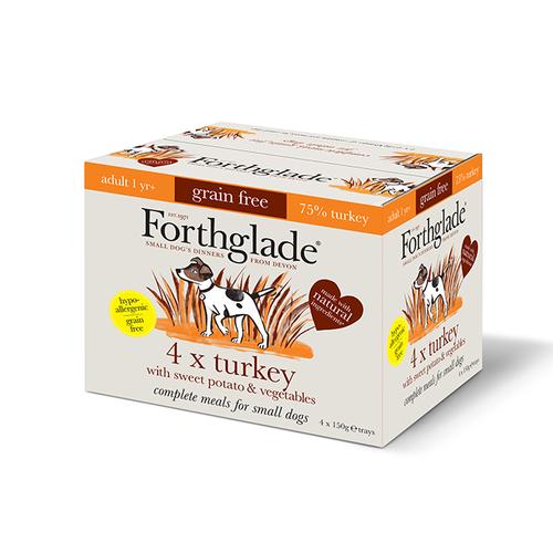 FORTHGALE Complete Meal Grain Free Turkey with Sweet Potato &amp; Vegetables Pack of 16 Natural Wet Dog Food 150g