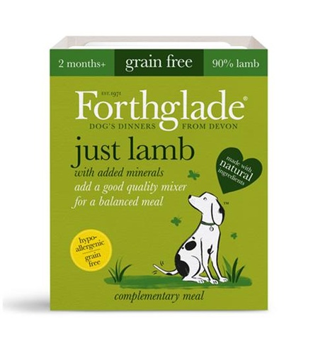 FORTHGALE Just Lamb Pack of 18 Natural Puppy and Adult Wet Dog Food 395g