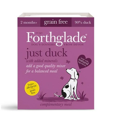 FORTHGALE Just Duck Pack of 18 Natural Puppy and Adult Wet Dog Food 395g