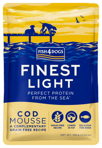 FISH4DOGS FINEST LIGHT COD MOUSSE COMPLEMENTARY GRAIN-FREE WET DOG FOOD 100G