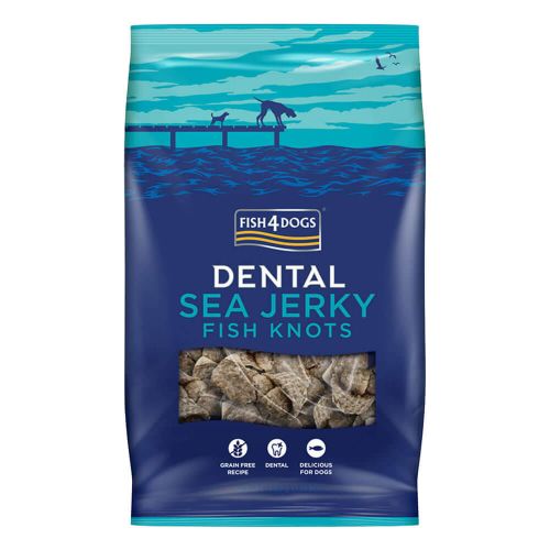 FISH4DOGS SEA JERKY FISH KNOTS GRAIN-FREE PACK OF 2 DENTAL DOG TREATS 500G