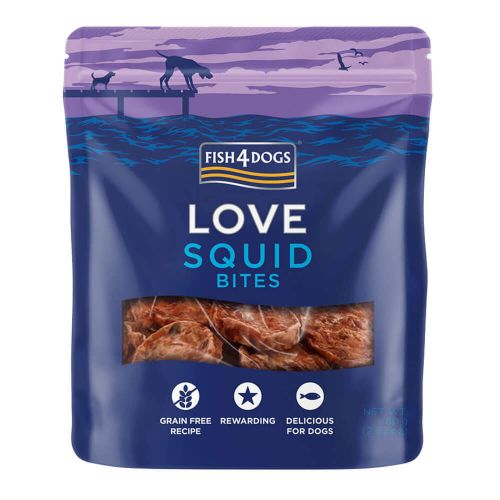 FISH4DOGS LOVE SQUID BITES GRAIN-FREE DOG TREATS 80G