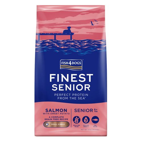 FISH4DOGS SENIOR FINEST SALMON SMALL KIBBLE GRAIN-FREE DRY DOG FOOD 1.5KG