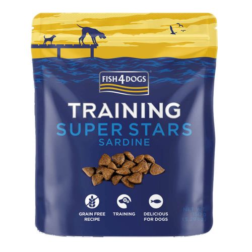 FISH4DOGS SUPER STARS SARDINE GRAIN-FREE PACK OF 10 DOG TREATS 150G