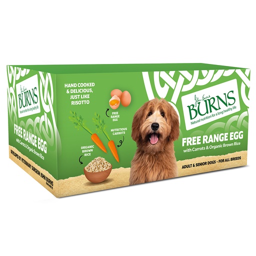 BURNS Free Range Egg with Carrots &amp; Brown Rice Case of 6 Adult Wet Dog Food 150g