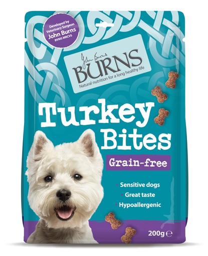 BURNS Turkey Bites Grain-Free Dog Treats 200g