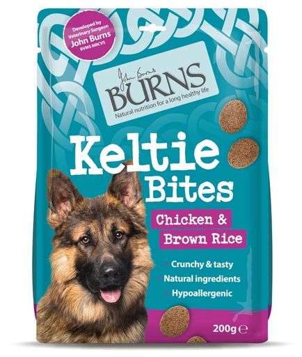 BURNS Keltie Bites with Chicken and Brown rice Dog Treats 200g