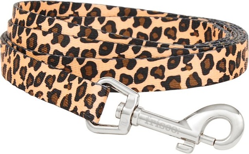 Frisco Leopard Print Polyester Dog Leash, Small: 6-ft long, 5/8-in wide