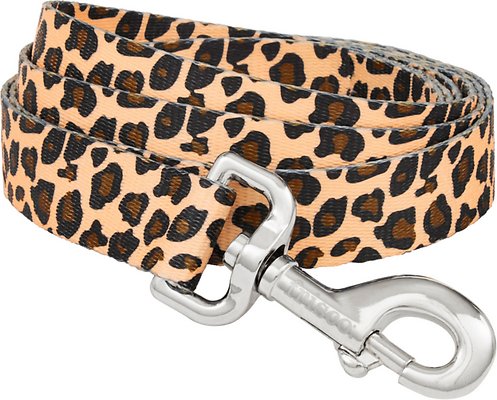 Frisco Leopard Print Polyester Dog Leash, Large: 6-ft long, 1-in wide