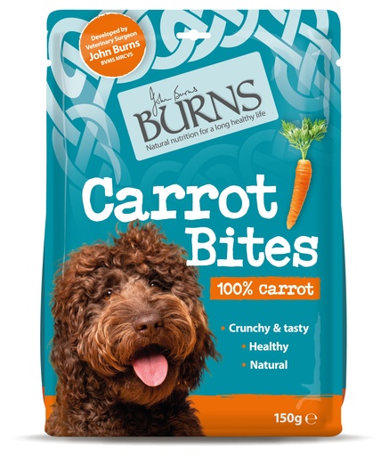 BURNS Carrot Bites Pack of 12 Dog Treats 150g