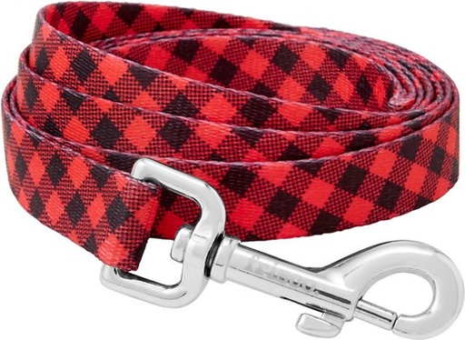 Frisco Buffalo Check Dog Leash, MD - Length: 6-ft, Width: 3/4-in