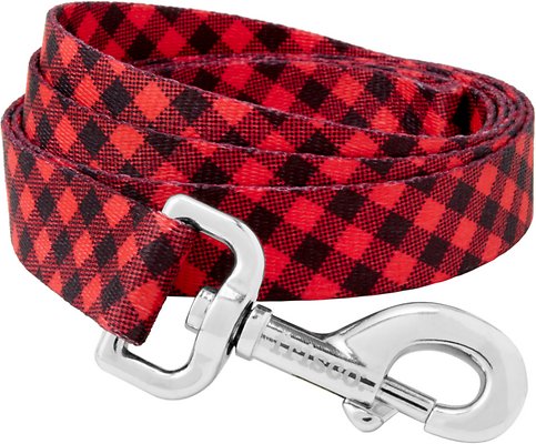 Frisco Buffalo Check Dog Leash, LG - Length: 6-ft, Width: 1-in