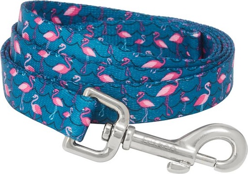 Flamingos Dog Leash, LG - Length: 6-ft, Width: 1-in
