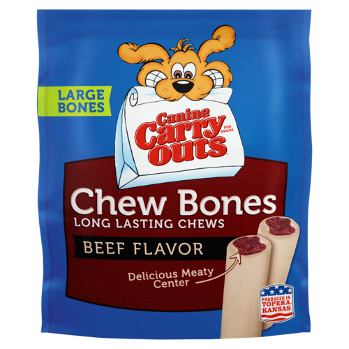 Canine Carry Outs Chew Bones Beef Flavor Large Dog Treats 397g