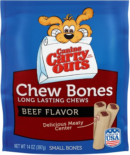 Canine Carry Outs Chew Bones Beef Flavor Small Dog Treats 397g