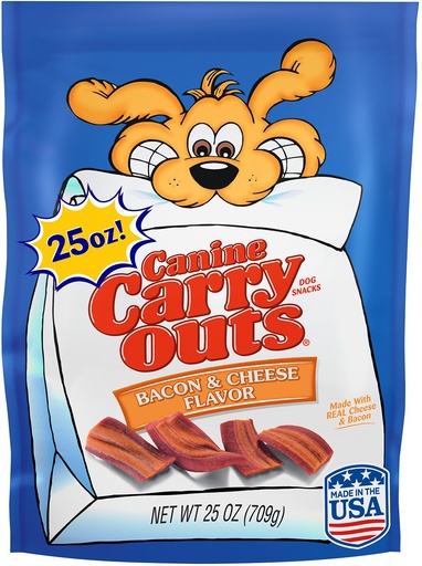 Canine Carry Outs Bacon and Cheese Flavor Dog Treats 709g