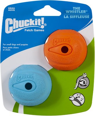 Chuckit! The Whistler Ball Dog Toy, Color Varies, Small, 2 pack