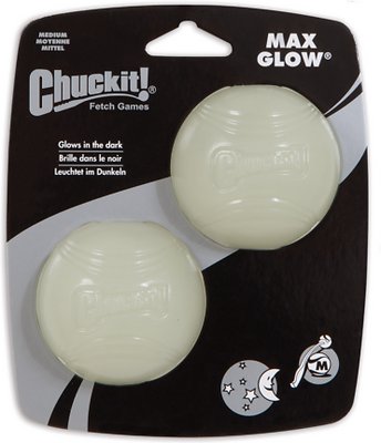 Chuckit! Max Glow Ball Dog Toy, Medium, 2 count