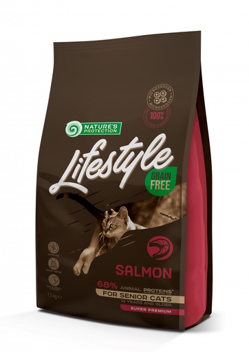 LIFESTYLE GRAIN FREE SALMON SENIOR CAT 1.5kg